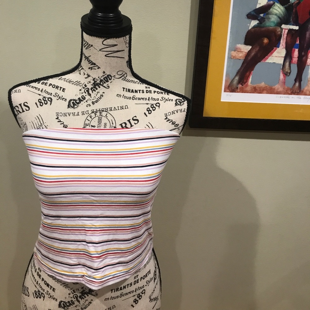 Colorful striped tube top